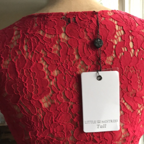NWT LITTLE MISTRESS Tall Red Dress - Picture 5 of 6